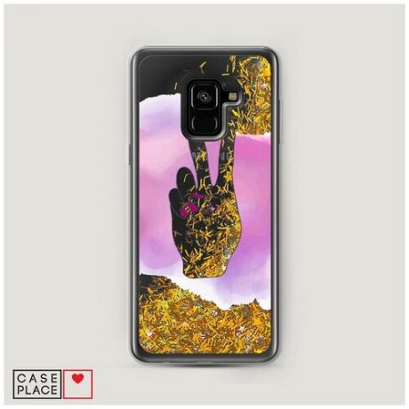 Чехол Жидкий с блестками Samsung Galaxy A8 2018 Gesture