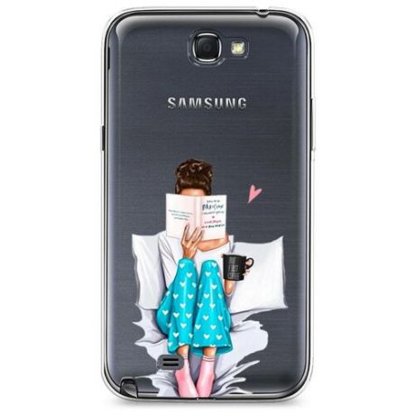 Силиконовый чехол "Кофе в постель" на Samsung Galaxy Note 2 / Самсунг Галакси Нот 2