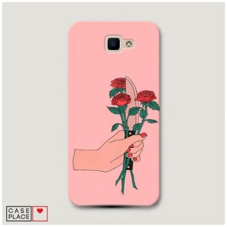 Чехол Пластиковый Samsung Galaxy J5 Prime 2016 Розы и нож