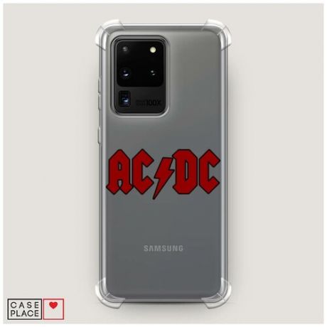 Чехол силиконовый Противоударный Samsung Galaxy S20 Ultra AC DC логотип