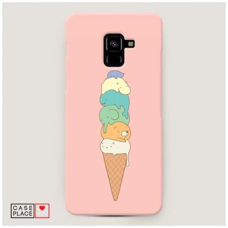 Чехол Пластиковый Samsung Galaxy A8 Plus 2018 Милое мороженое