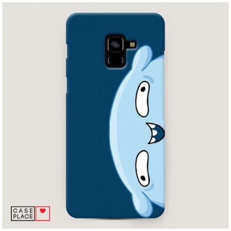 Чехол Пластиковый Samsung Galaxy A8 Plus 2018 Подушка синий фон