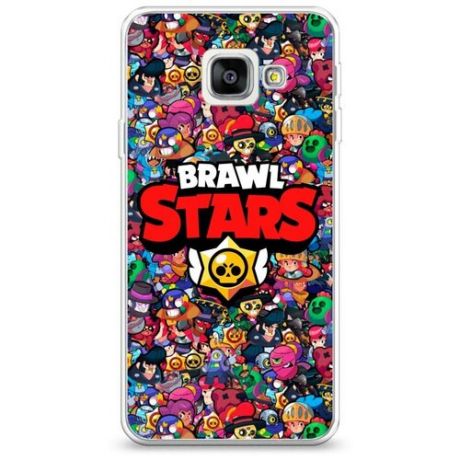 Силиконовый чехол "Все герои Brawl Stars" на Samsung Galaxy A3 2016 / Самсунг Галакси А3 2016