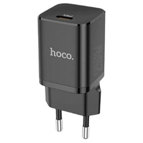 Сетевой адаптер питания Hoco N19 Black зарядка QuickCharge3.0 плюс USB-C PD 25W 1 порт, черный