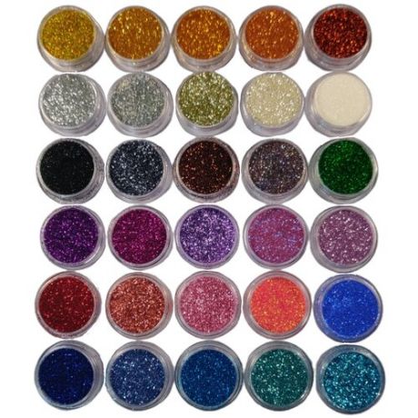 Набор цветного глиттер- песка для нейл- арта "Цветной Mix" (размер 0,2 мм. 30 шт