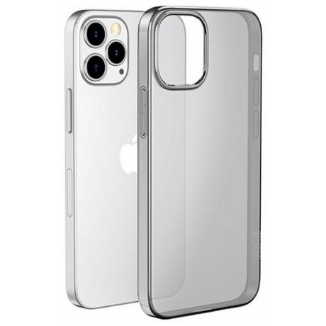 Cиликоновый чехол-накладка для iPhone 13 Pro Max с защитой камеры, черный
