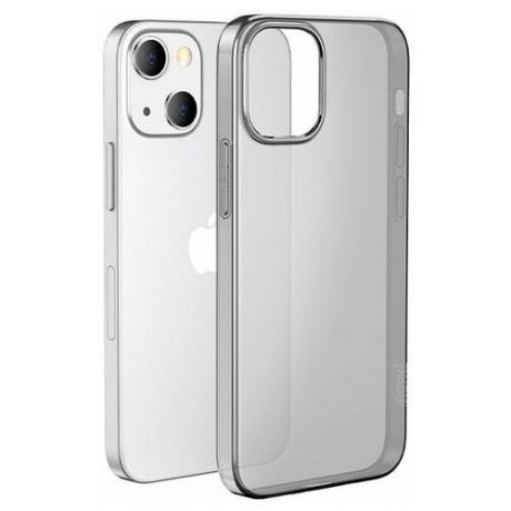Cиликоновый чехол-накладка для iPhone 13 mini с защитой камеры, черный