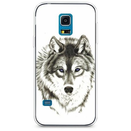 Силиконовый чехол "Туманный волк" на Samsung Galaxy S5 mini / Самсунг Галакси С 5 Мини