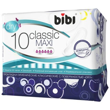 Прокладки «BiBi» Classic Maxi Dry, 10 шт