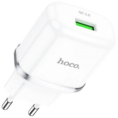 Адаптер питания Hoco N3 Special single port QC3.0 charger Apple&Android (USB: 3.6-6.5V 3.0A/6.6-9V 2.0A/18W) Белый