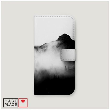 Чехол-книжка Samsung Galaxy A50 Туманные горы в сером
