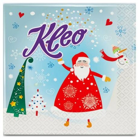 Салфетки Новогодние бумажные KLEO Дед Мороз 3-слойные 33х33см 40 шт (2 упаковки)