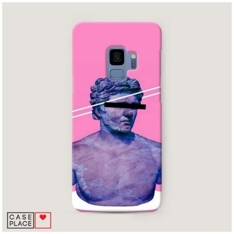 Чехол Пластиковый Samsung Galaxy S9 Мраморный бюст на розовом фоне