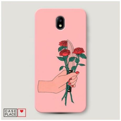 Чехол Пластиковый Samsung Galaxy J5 2017 Розы и нож