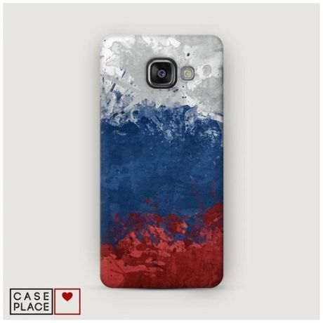 Чехол Пластиковый Samsung Galaxy A7 2016 Флаг России неровный