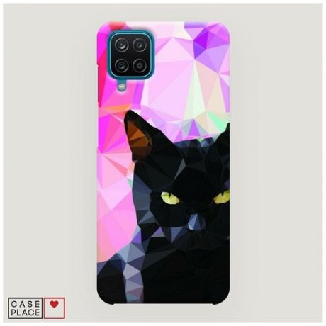Чехол Пластиковый Samsung Galaxy M12 Графический черный кот