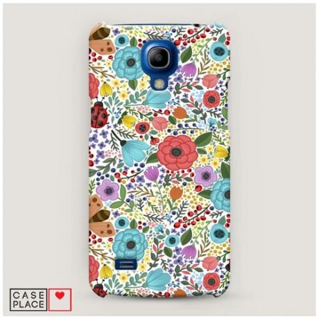 Чехол Пластиковый Samsung Galaxy S4 mini Жучки цветочки ягодки