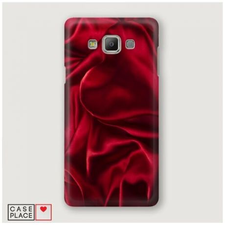 Чехол Пластиковый Samsung Galaxy A3 Текстура красный шелк