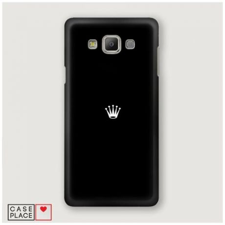 Чехол Пластиковый Samsung Galaxy A3 Белая корона на черном фоне
