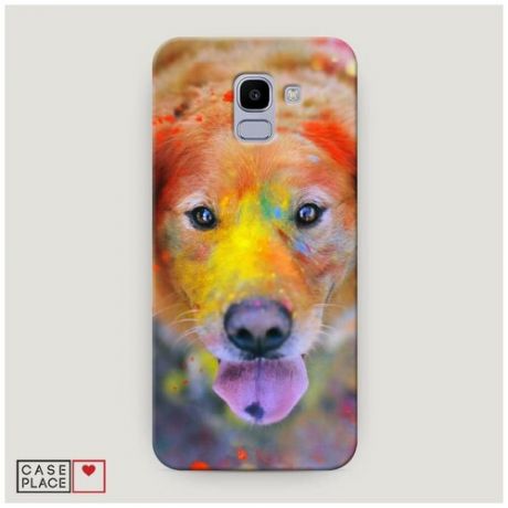 Чехол Пластиковый Samsung Galaxy J6 2018 Собака в красках