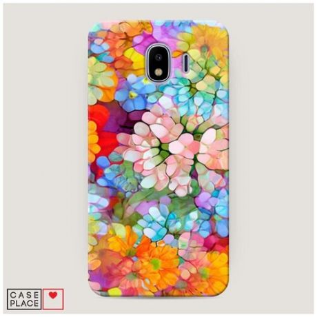 Чехол Пластиковый Samsung Galaxy J4 Цветы витраж