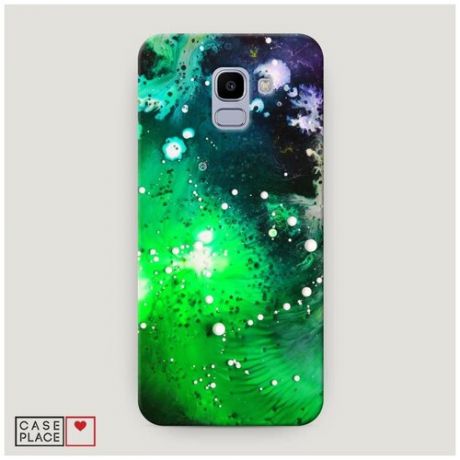 Чехол Пластиковый Samsung Galaxy J6 2018 Зеленая абстракция