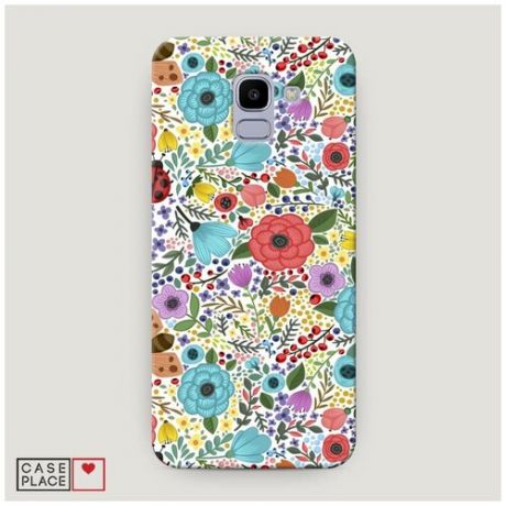 Чехол Пластиковый Samsung Galaxy J6 2018 Жучки цветочки ягодки