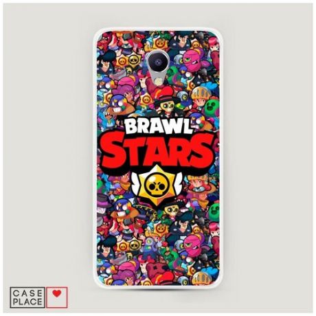 Силиконовый чехол "Все герои Brawl Stars" на Meizu M5 Note / Мейзу М5 Нот