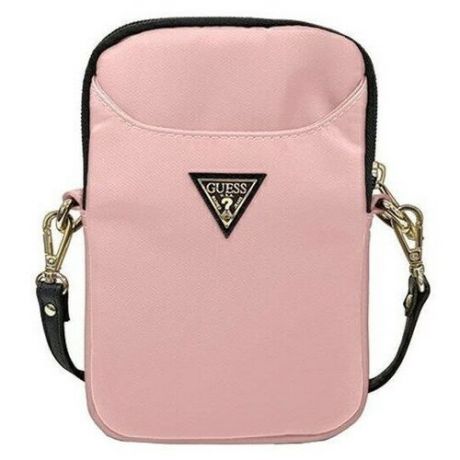 Сумка CG Mobile Guess Nylon Phone bag with Triangle metal logo для телефонов до 8", цвет Розовый (GUPBNTMLLP)