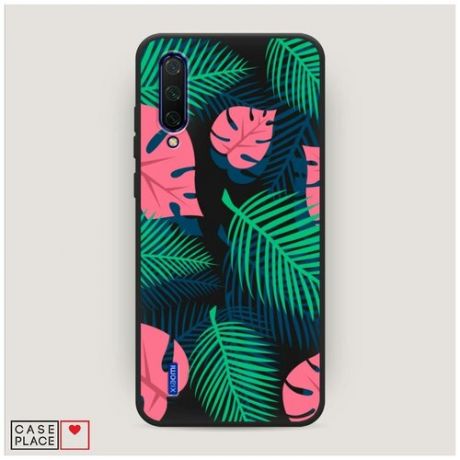 Чехол силиконовый Матовый Xiaomi Mi A3 Lite Абстракция из пальмовых листьев