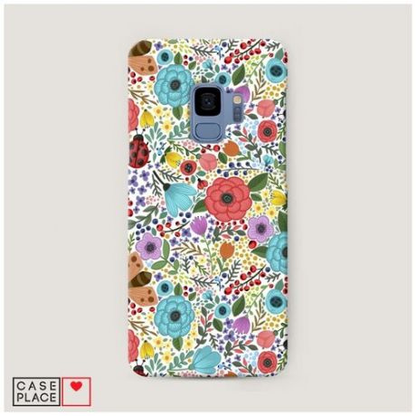 Чехол Пластиковый Samsung Galaxy S9 Жучки цветочки ягодки