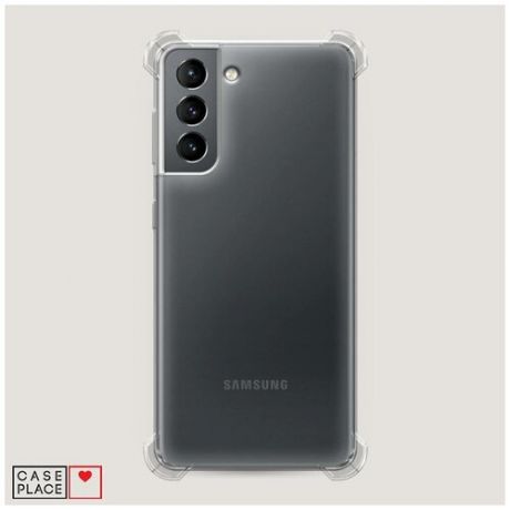 Чехол силиконовый Противоударный Samsung Galaxy S21 Прозрачный