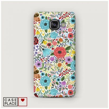 Чехол Пластиковый Samsung Galaxy A7 2016 Жучки цветочки ягодки