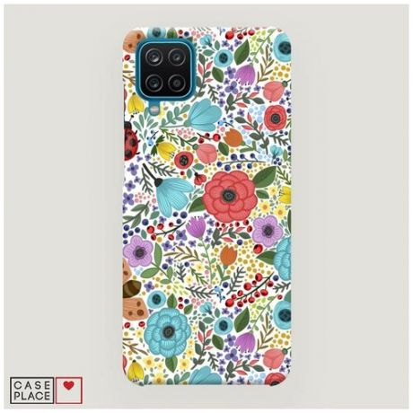 Чехол Пластиковый Samsung Galaxy M12 Жучки цветочки ягодки