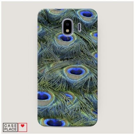Чехол Пластиковый Samsung Galaxy J4 Павлиньи перья