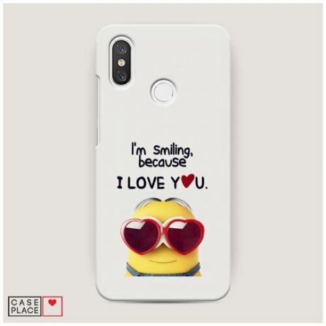 Чехол Пластиковый Xiaomi Mi 8 Влюбленный миньон 1
