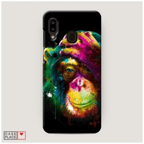 Чехол Пластиковый Samsung Galaxy A30 Красочный шимпанзе