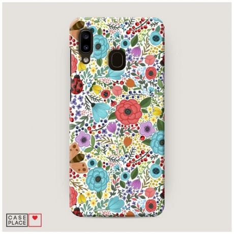 Чехол Пластиковый Samsung Galaxy A30 Жучки цветочки ягодки