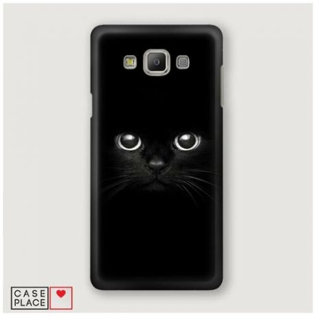 Чехол Пластиковый Samsung Galaxy A3 Взгляд черной кошки