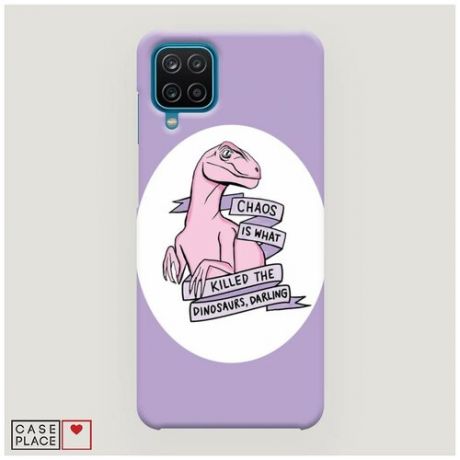 Чехол Пластиковый Samsung Galaxy A12 Розовый динозавр