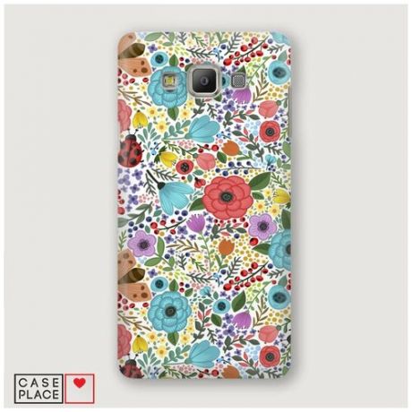Чехол Пластиковый Samsung Galaxy A3 Жучки цветочки ягодки