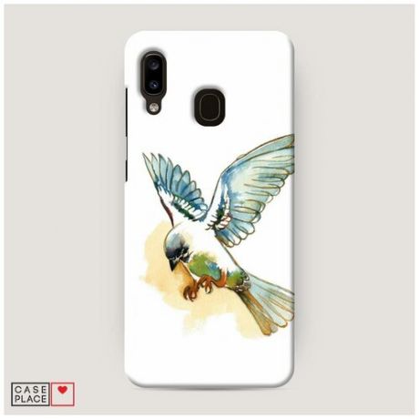 Чехол Пластиковый Samsung Galaxy A20 Птица арт 1