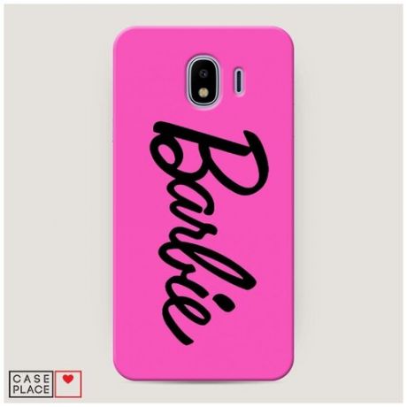 Чехол Пластиковый Samsung Galaxy J4 Barbie на розовом