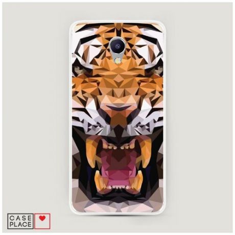 Силиконовый чехол "Графический тигр" на Meizu M5 Note / Мейзу М5 Нот
