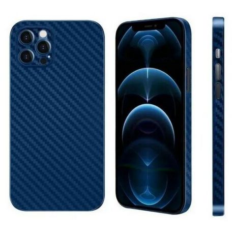 Чехол для Iphone 13 Pro Max (6.7") карбоновая K- Doo Air Carbon 0.45мм Синяя