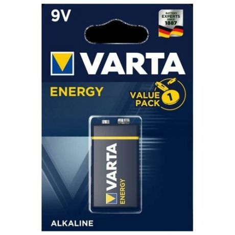 Батарейка Varta ENERGY Крона 6LR61 BL1 Alkaline 9V 04122