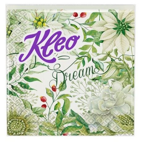 Салфетки бумажные KLEO Белые цветы 3- слойные 33х33 см 40 шт (2 упаковки)