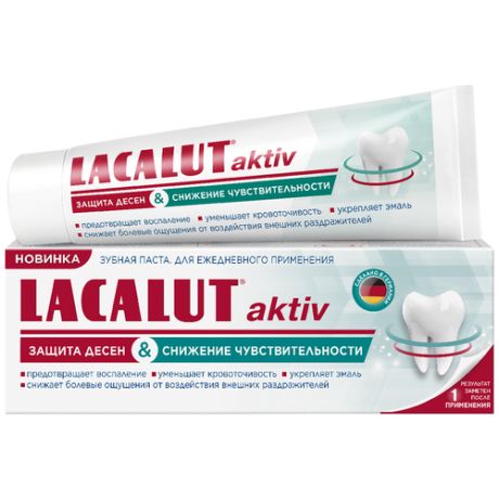 Зубная паста LACALUT Aktiv защита десен и снижение чувствительности, 75 мл, 65 г
