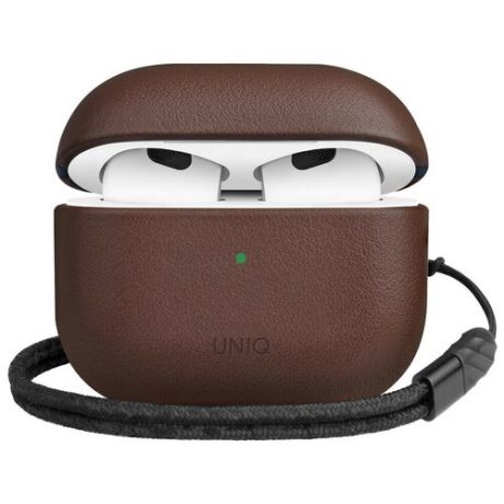 Чехол Uniq Terra Genuine Leather with wrist strap для AirPods 3, цвет Коричневый (AIRPODS(2021)-TERBWN)