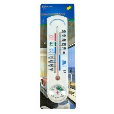 Термометр-гигрометр, Вся-Чина G337, белый 23,5x5x1,5 см